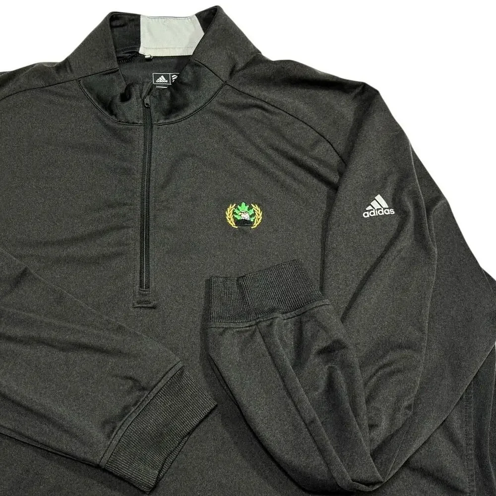 Adidas Pullover Quarter Zip Gray Long Sleeve Shirt Size 2XL Eagle Oaks Club